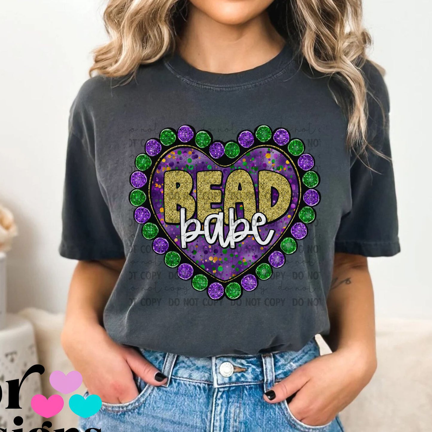 Bead Babe Heart ~ 25COR12 ~ DTF Transfer