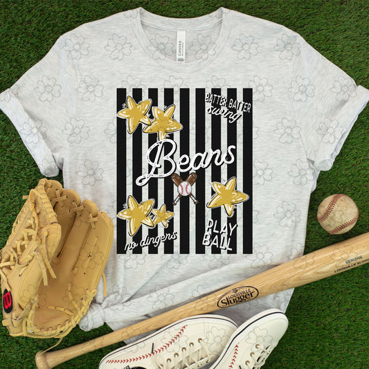 Bears Stars and Stripes Baseball/Softball ~ 26SAG ~ DTF Transfer