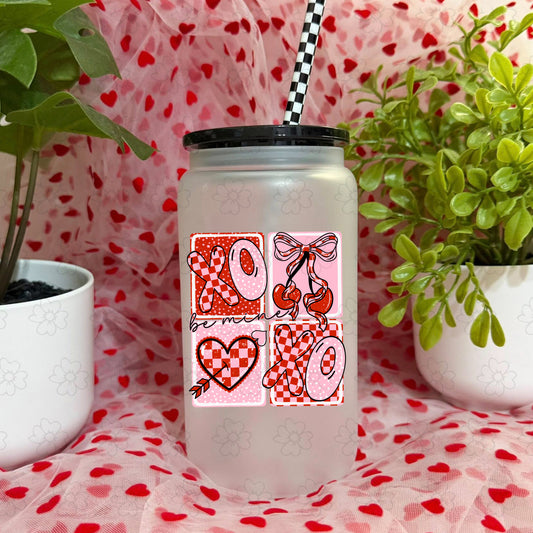 Be Mine Cherry Squares ~ SAG26 ~ UV DTF DECAL