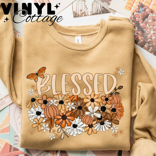 Blessed Fall Flowers ~ Long Sleeve Tee