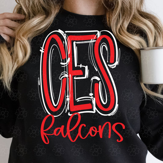 CES Falcons ~ Spaced Out ~ SAG26 ~ DTF Transfer
