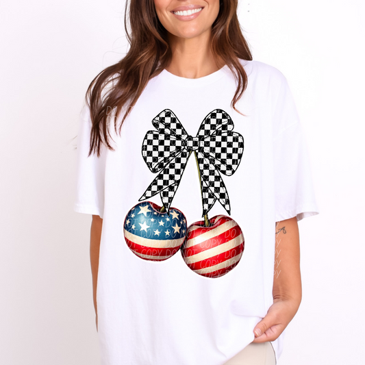 Patriotic Cherries ~ 25CSD05 ~ DTF Transfers