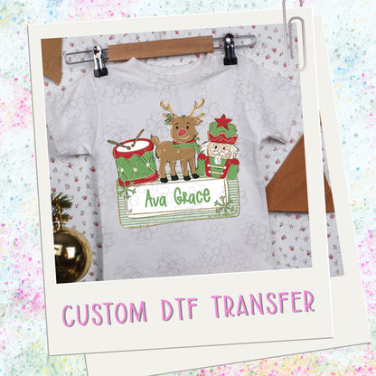 Custom Christmas Nameplate Green ~ SAG25 ~ DTF Transfer