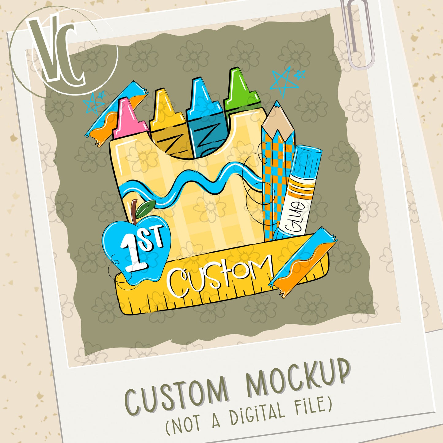 Design Fee/Mockup ~ Back To School Crayon Box ~ SAG26