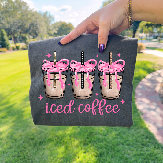 Iced Coffee and Bows ~ 26CSC03 ~  DTF Transfer