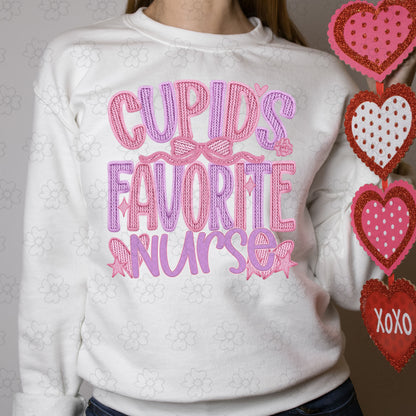 Cupids Favorite Nurse ~ SAG26 ~ DTF Transfer