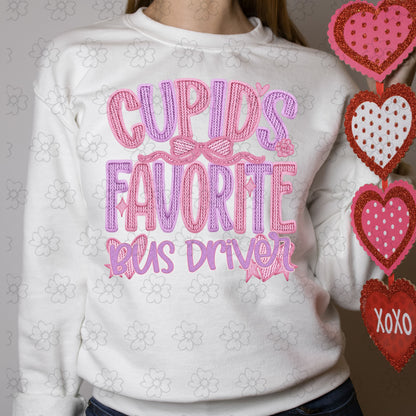 Cupids Favorite Bus Driver ~ SAG26 ~ DTF Transfer
