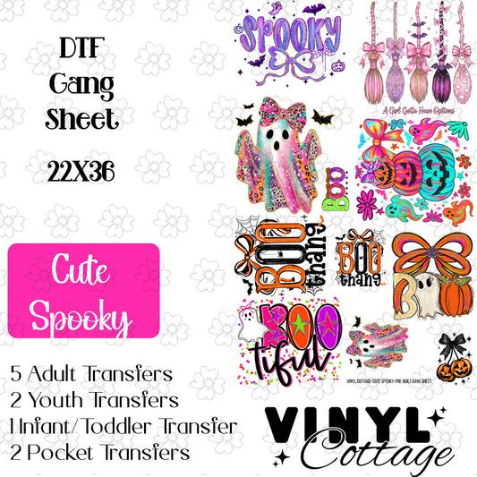 Cute Spooky ~ Pre Built Gang Sheet ~ DTF Transfers