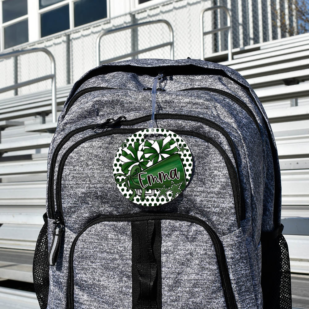 Cheer Megaphone Polka Dot Bag Tags