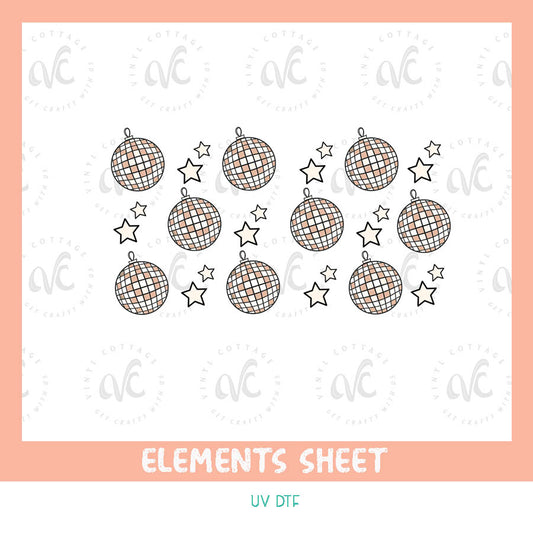 EL20 ~ Ball Drop ~ UV DTF Element Sheet