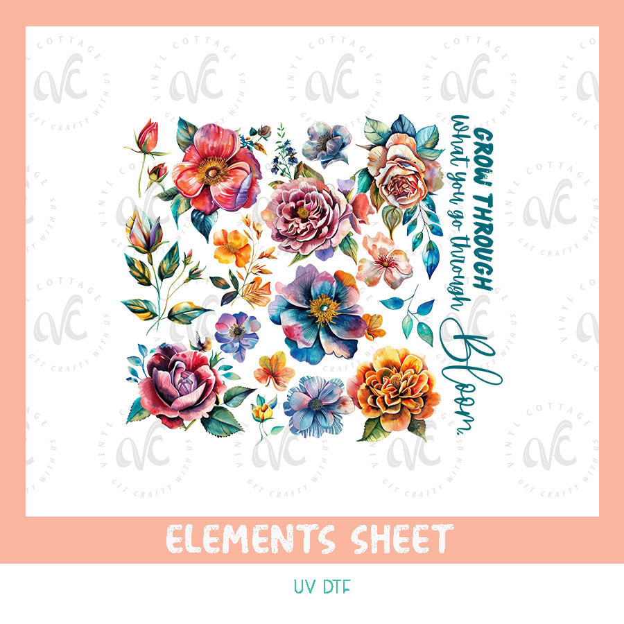 Grow Through What You Go Through UV Element Sheet FREEBIE