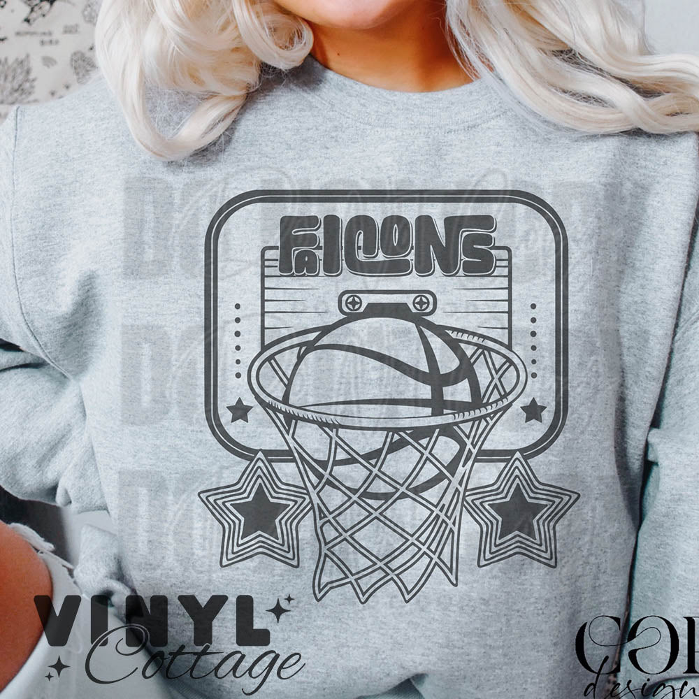 Falcons ~ Basketball and Stars ~ DTF Transfer