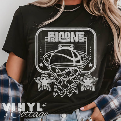 Falcons ~ Basketball and Stars ~ DTF Transfer