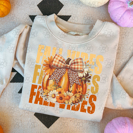 Fall Vibes Pumpkin Flowers ~ 25ETS09 ~ DTF Transfer