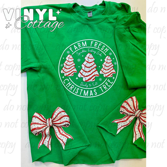 Farm Fresh Christmas Trees with Side Bow Sweatshirt