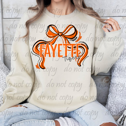 Fayette Tigers ~ Ribbon Mascots/Names ~ 25SAG ~ DTF Transfer