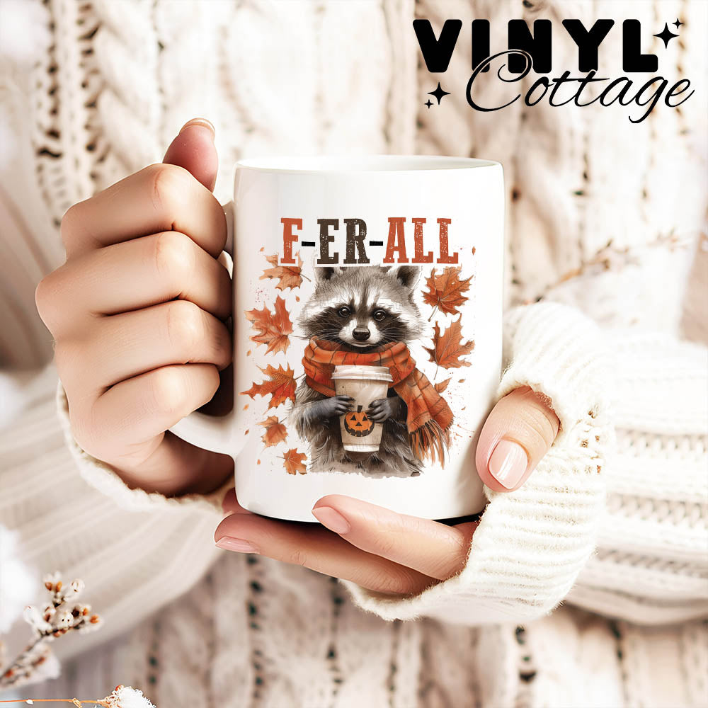 Feral Fall Raccoon ~ UV DTF DECAL