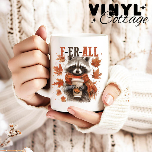Feral Fall Raccoon ~ UV DTF DECAL