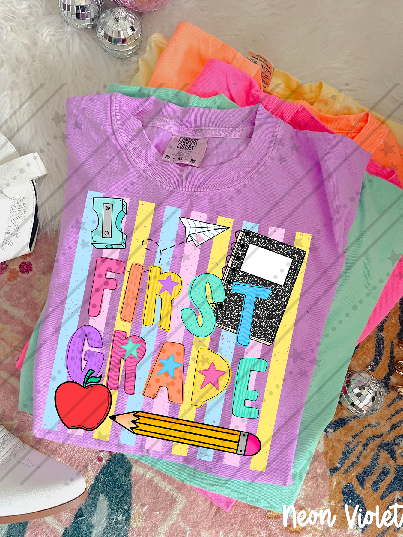 School Stripes Grade Level ~ CCo26 ~ DTF Transfer