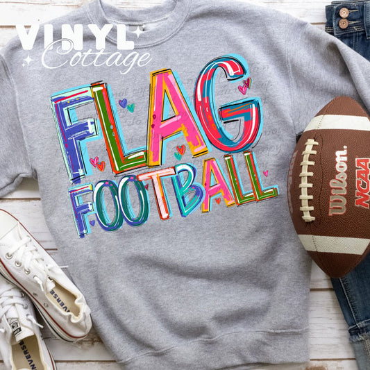 Flag Football ~ Cheery Words ~ DTF Transfer