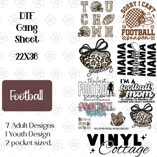 Football ~ Pre-Built Gang Sheet