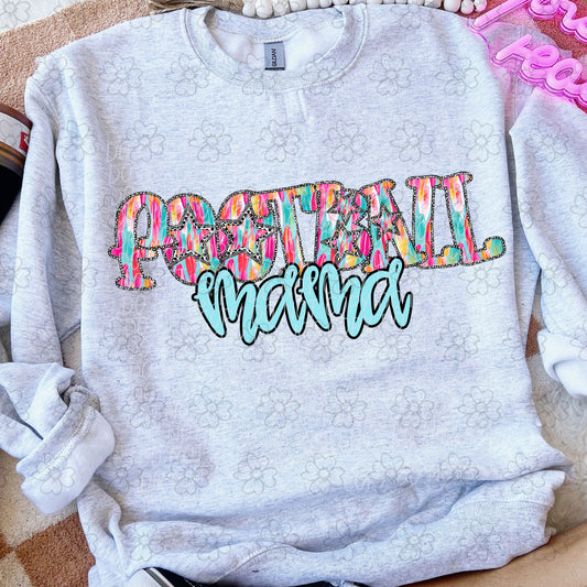 Multicolor Stars Football Mama ~ 25CSD05 ~ DTF Transfer