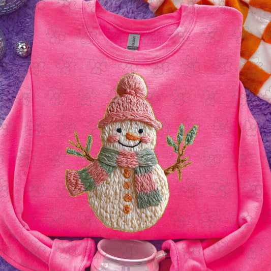 French Knot Snowman ~ 25SAG ~ DTF Transfer