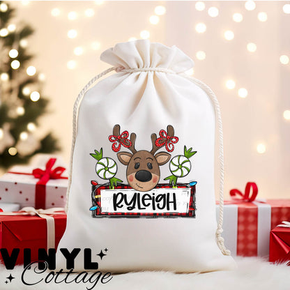 Girl Reindeer Name Plate ~ DTF Transfer
