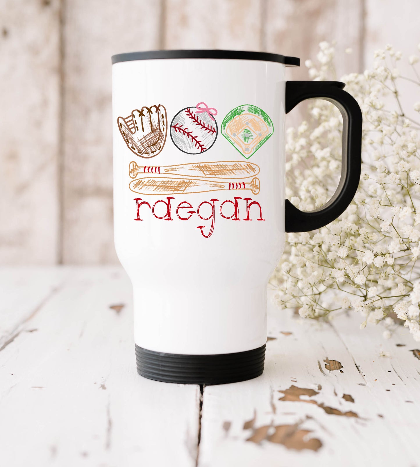 Girl's Baseball Scribble ~ UV DTF DECAL