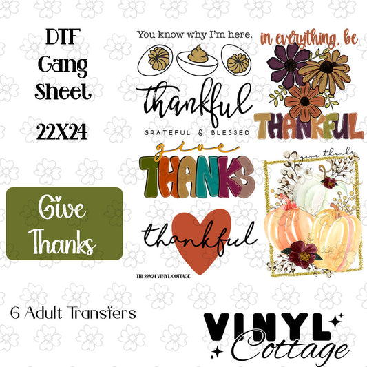 Give Thanks ~ Pre-Built Gang Sheet