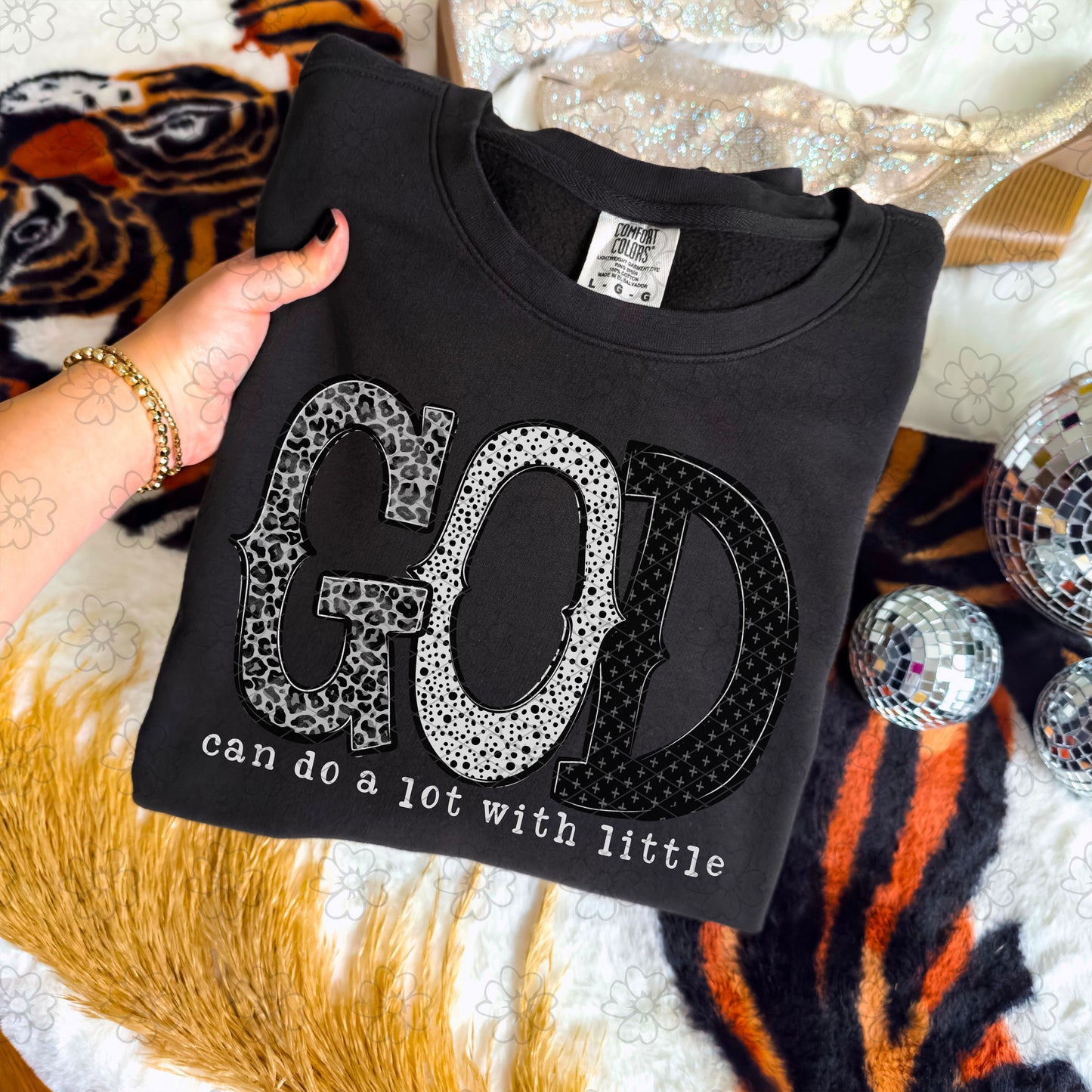 God Can Do a lot with Little (White Text) ~ 25SDD12 ~ DTF Transfer