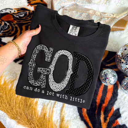 God Can Do a lot with Little (White Text) ~ 25SDD12 ~ DTF Transfer