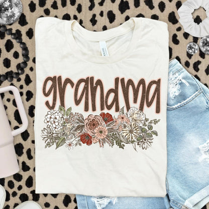 Grandma ~ Vintage Floral ~ SAG26 ~ DTF Transfer