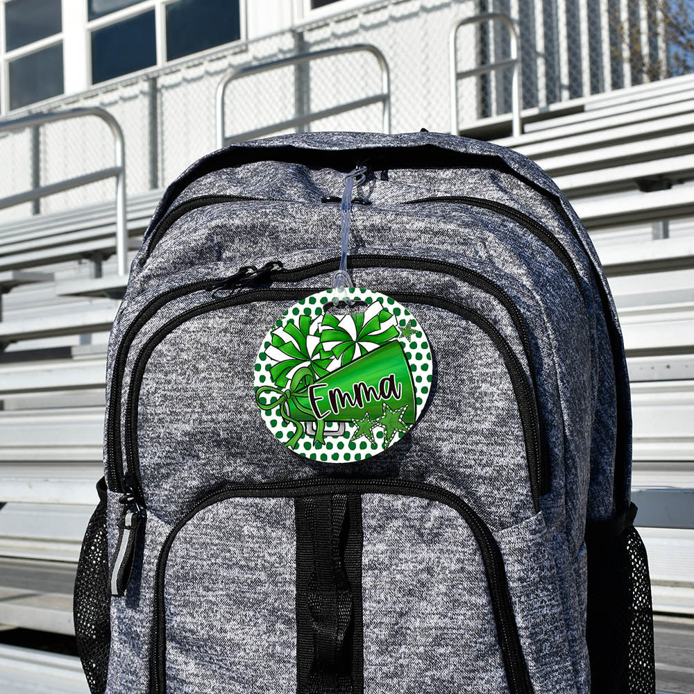 Cheer Megaphone Polka Dot Bag Tags