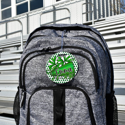 Cheer Megaphone Polka Dot Bag Tags