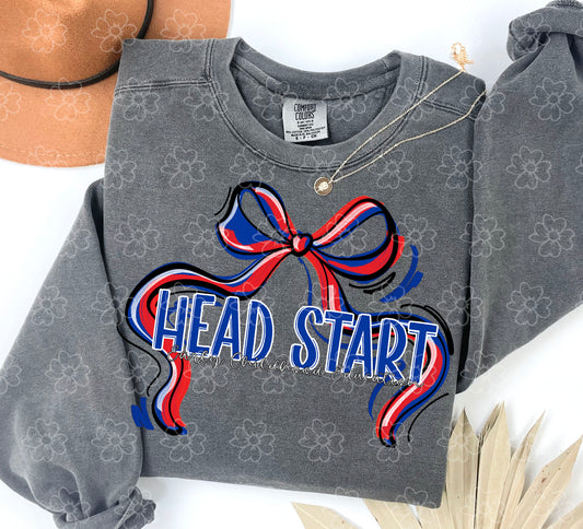 Head Start Red and Royal ~ Ribbon Mascots/Names ~ 25SAG ~ DTF Transfer