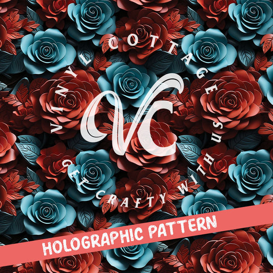 Tooled Roses ~ Holographic Vinyl ~ HG59