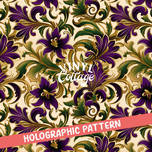 Mardi Gras Flower ~ Holographic Vinyl ~ HG78