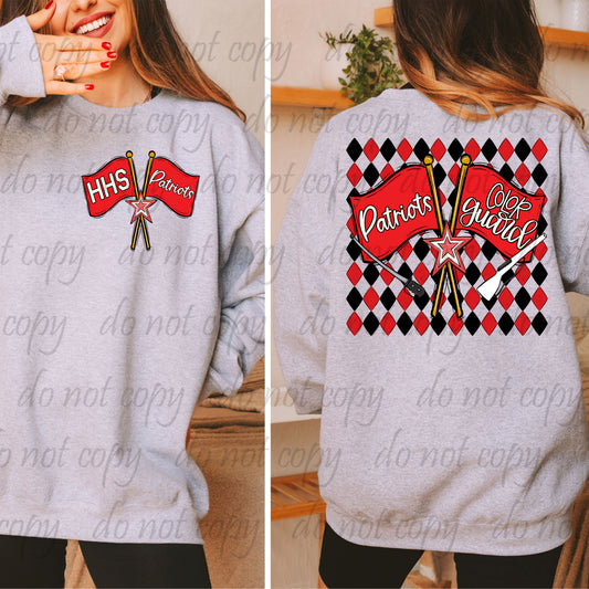 Hillcrest Patriots Argyle Colorguard Back Design with Pocket Design ~ 25SAG ~ DTF Transfer