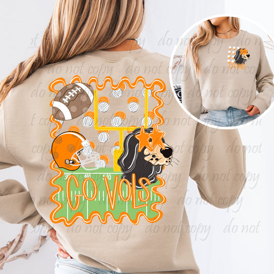 Hounds Squiggle Frame Mascot Back Design with Pocket Design ~ 25JKD07 ~ DTF Transfer