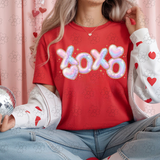XOXO Iridescent ~ 25CF12 ~ DTF Transfer