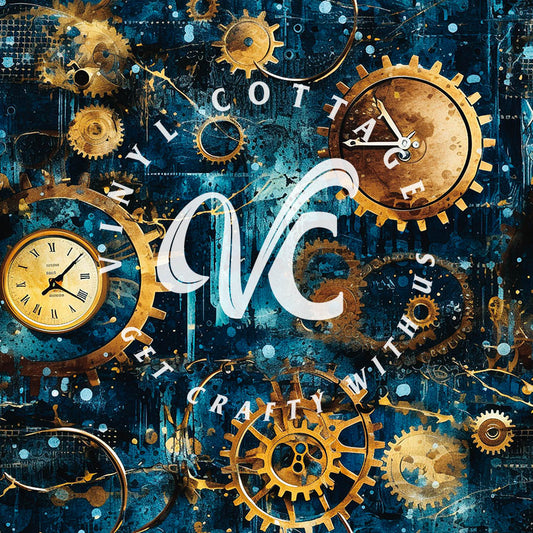 Blue Gears Grunge ~ KGD32