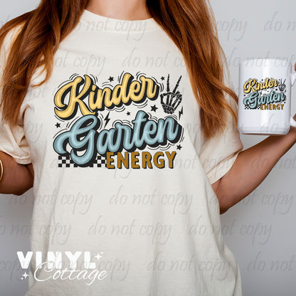 School Grade Energy Yellow and Blue ~ Multiple Grades Available ~ DTF Transfer