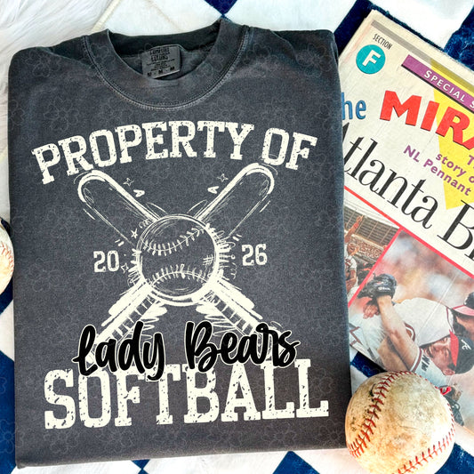 Property of Lady Bears Softball ~ SAG26 ~ DTF Transfer