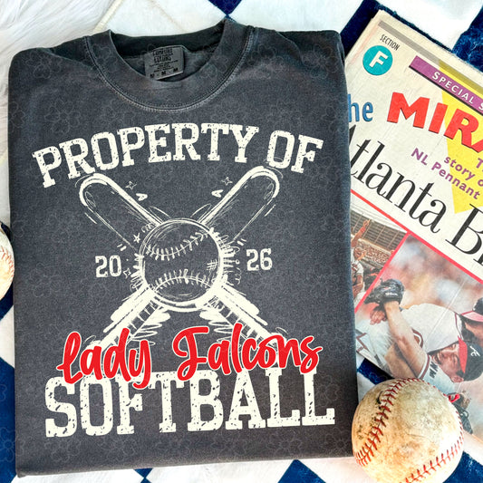 Property of Lady Falcons Softball ~ SAG26 ~ DTF Transfer