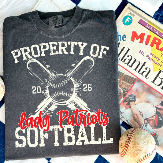 Property of Lady Patriots Softball ~ SAG26 ~ DTF Transfer