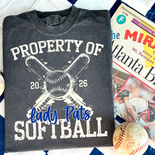 Property of Lady Pats Softball ~ SAG26 ~ DTF Transfer
