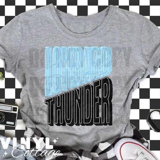 Lombard Thunder ~ Stacked ~ DTF Transfer