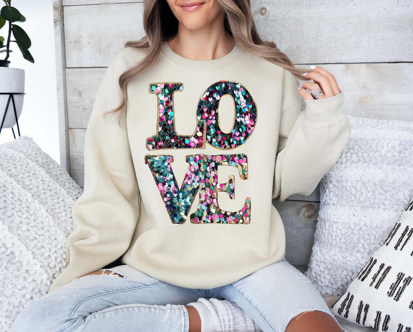 Love Faux Sequin ~ DTF Transfer
