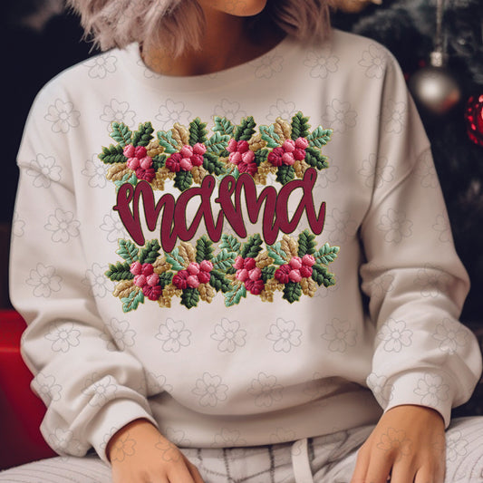 Mama ~ French Knot Christmas ~ SAG25 ~ DTF Transfer